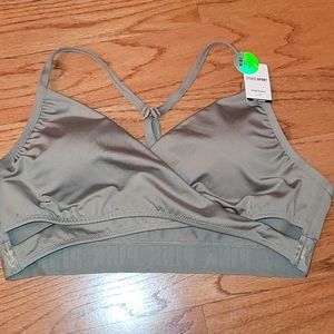Olive green gym to swim swim top